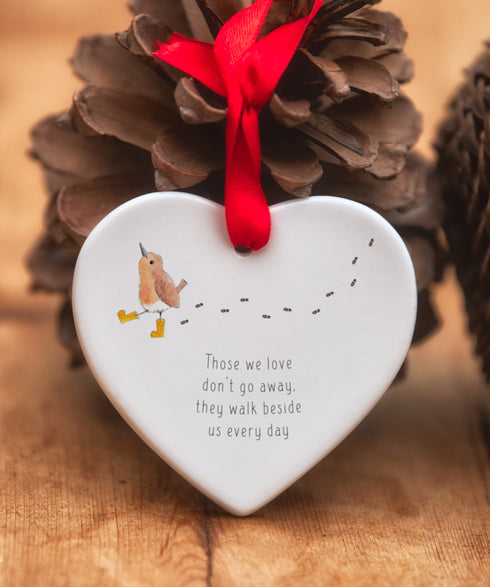 Walk Beside Us Ceramic Heart